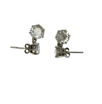 Boucles d'oreille en argent 925 avec deux superbes pierres blanches