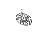 Pendentif Or gris 750 en forme de fleur