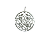 Pendentif Or gris 750 en forme de fleur