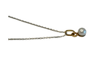 Collier en or jaune 18K avec un pendentif et sa perle