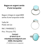 Bague en argent sertie d'une turquoise