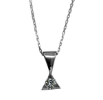 Collier or gris avec pendentif diamant