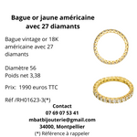 Bague or jaune américaine avec 27 diamants