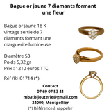 Bague or jaune 7 diamants formant une fleur